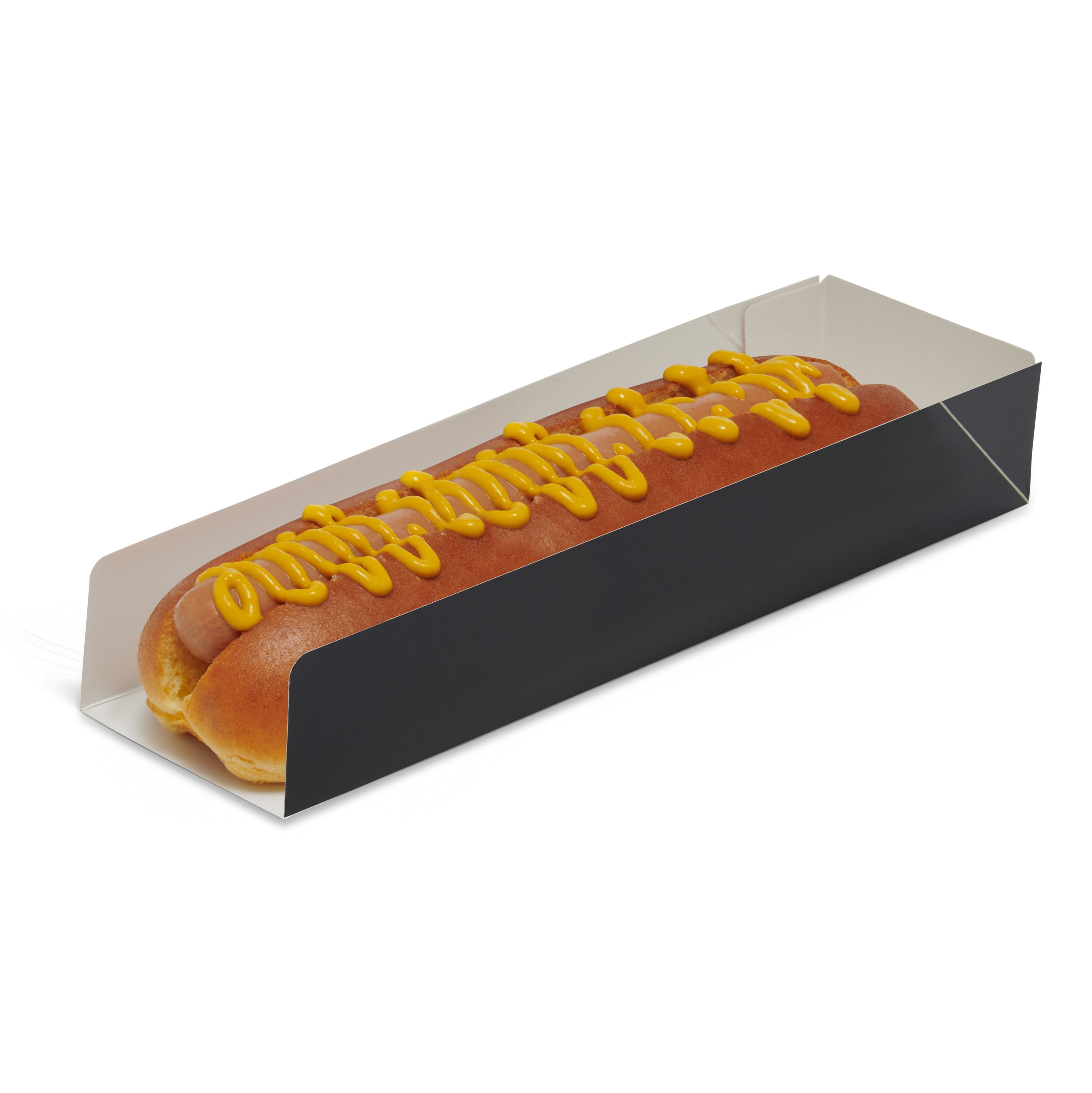 500x 10" Black Compostable Open Ended Paper Hot Dog Trays / Holders