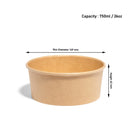 750ml Kraft Paper Bowl - 300pk