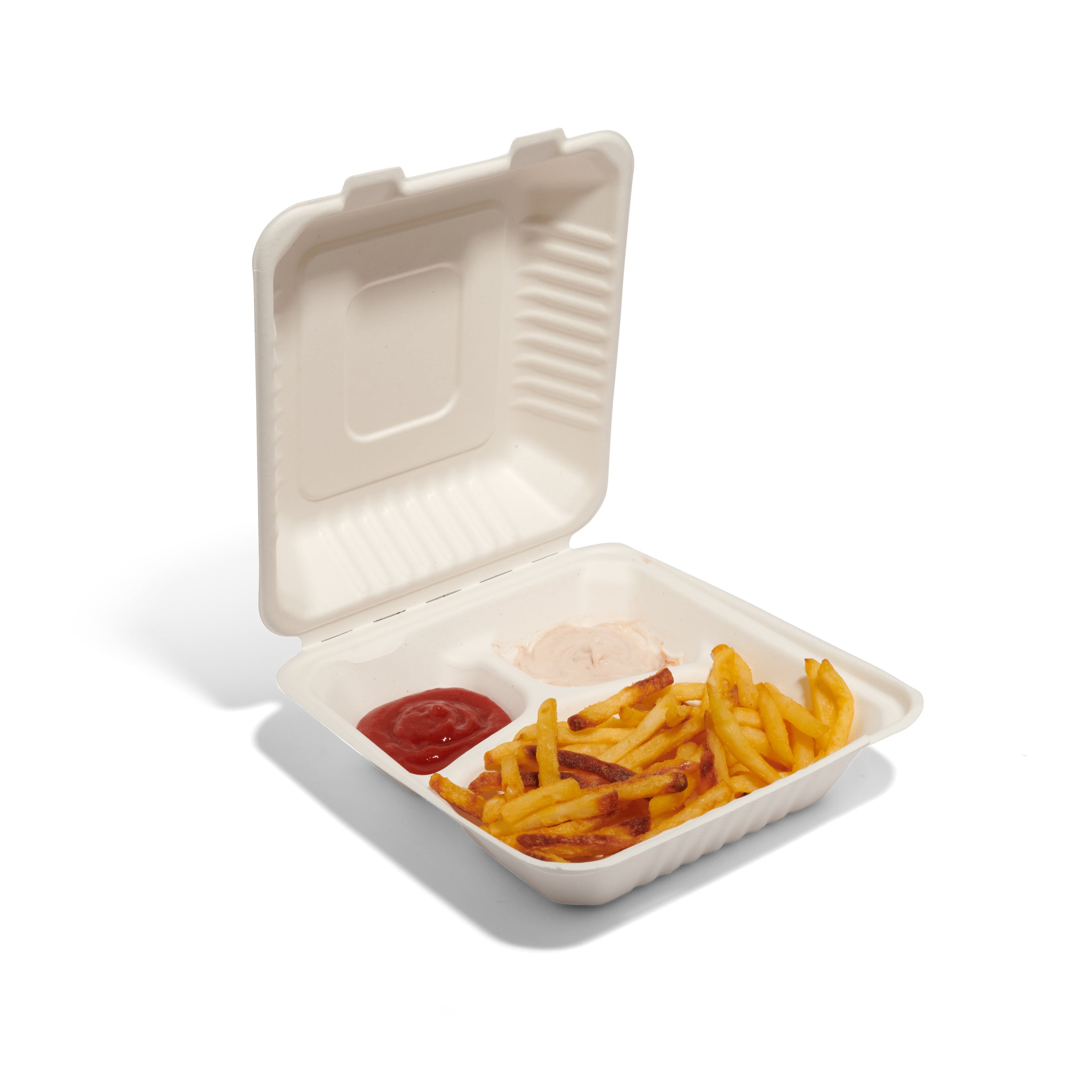 250x 9" x 6" Bagasse Sugarcane Meal Box | Takeaway Hinged Clamshell ...