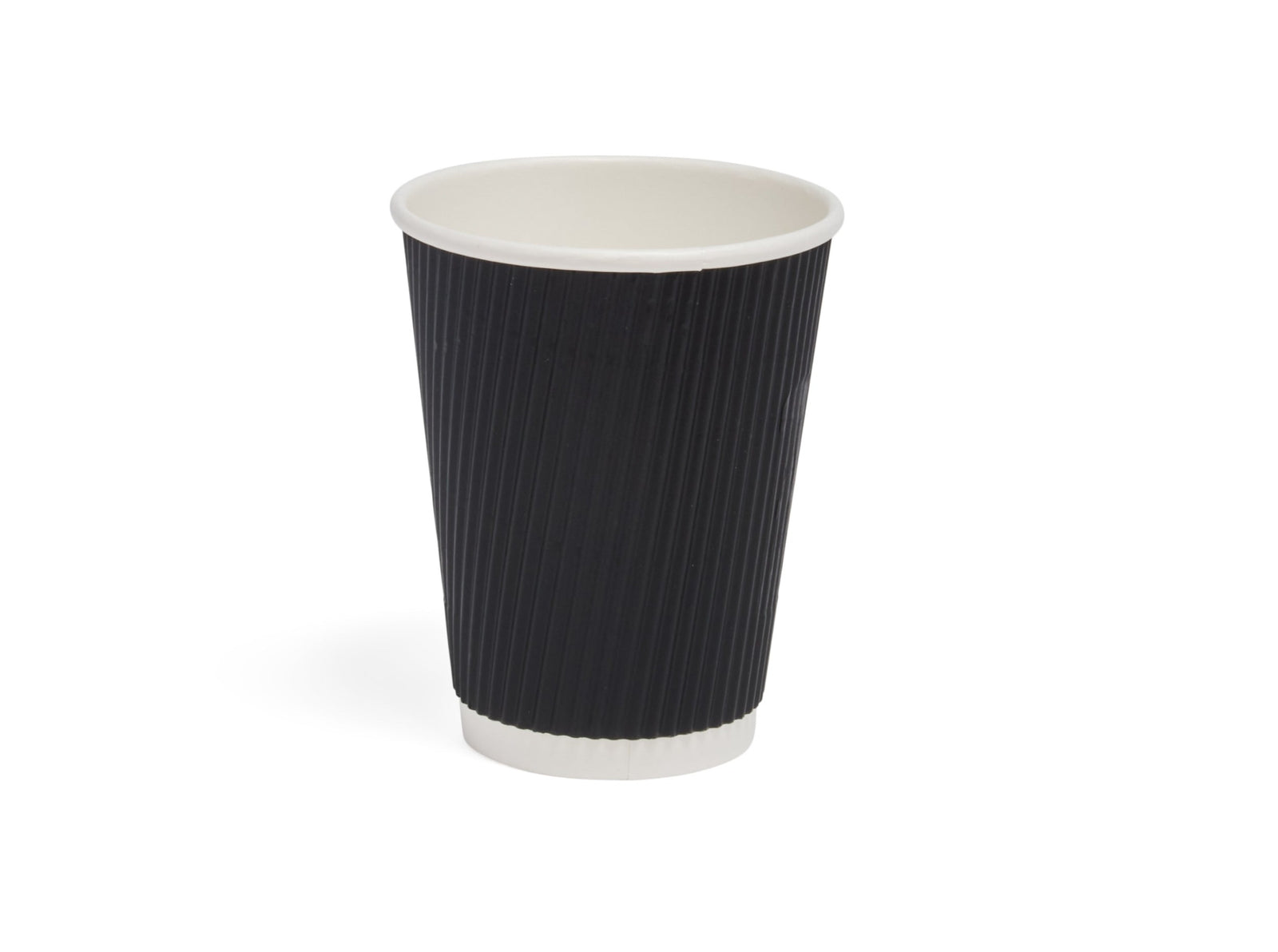 500x 8oz Recyclable Black Ripple Disposable Paper Coffee Hot Drink Cups
