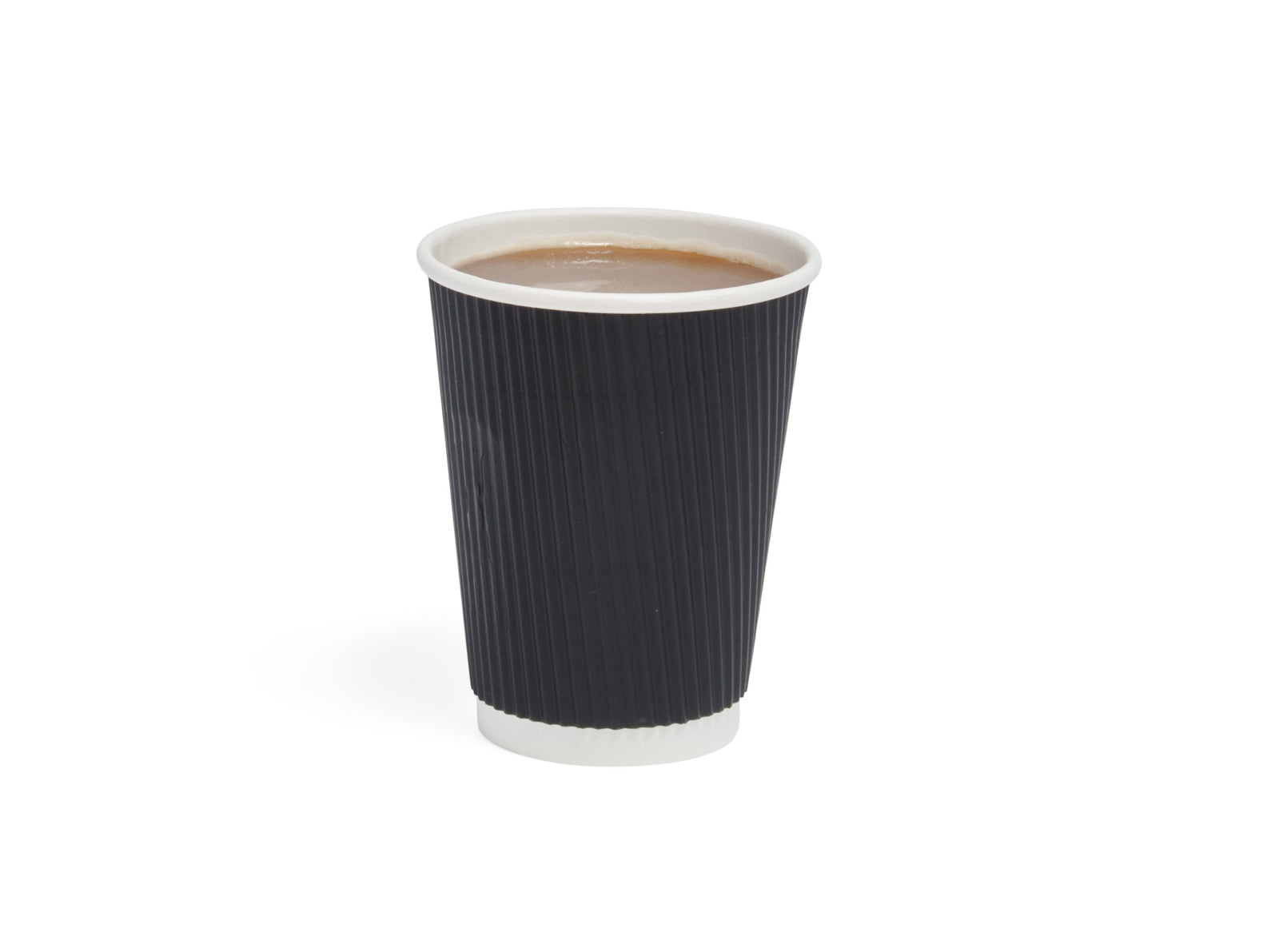 500x 8oz Recyclable Black Ripple Disposable Paper Coffee Hot Drink Cups