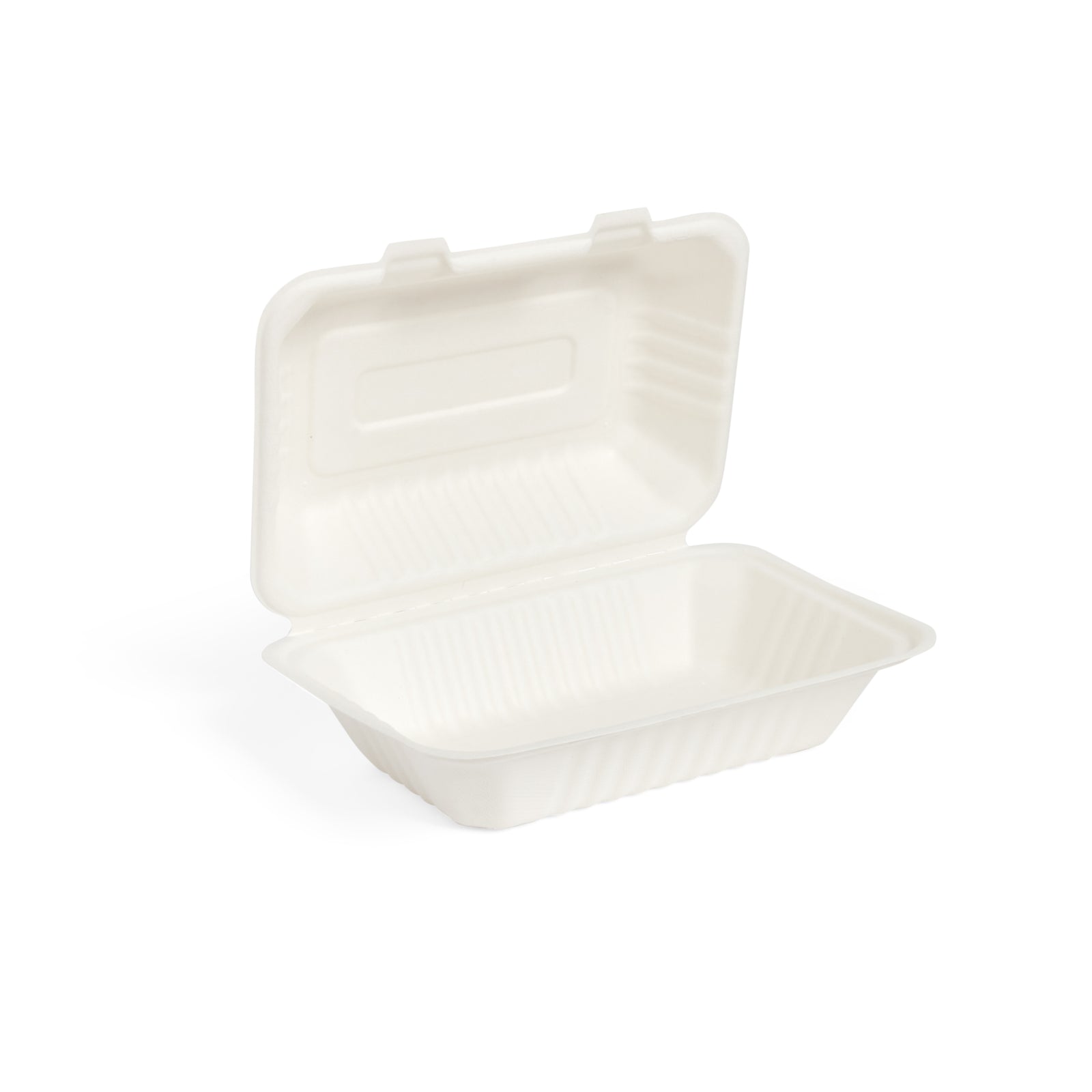 250x 9" x 6" Bagasse Sugarcane Meal Box | Takeaway Hinged Clamshell ...