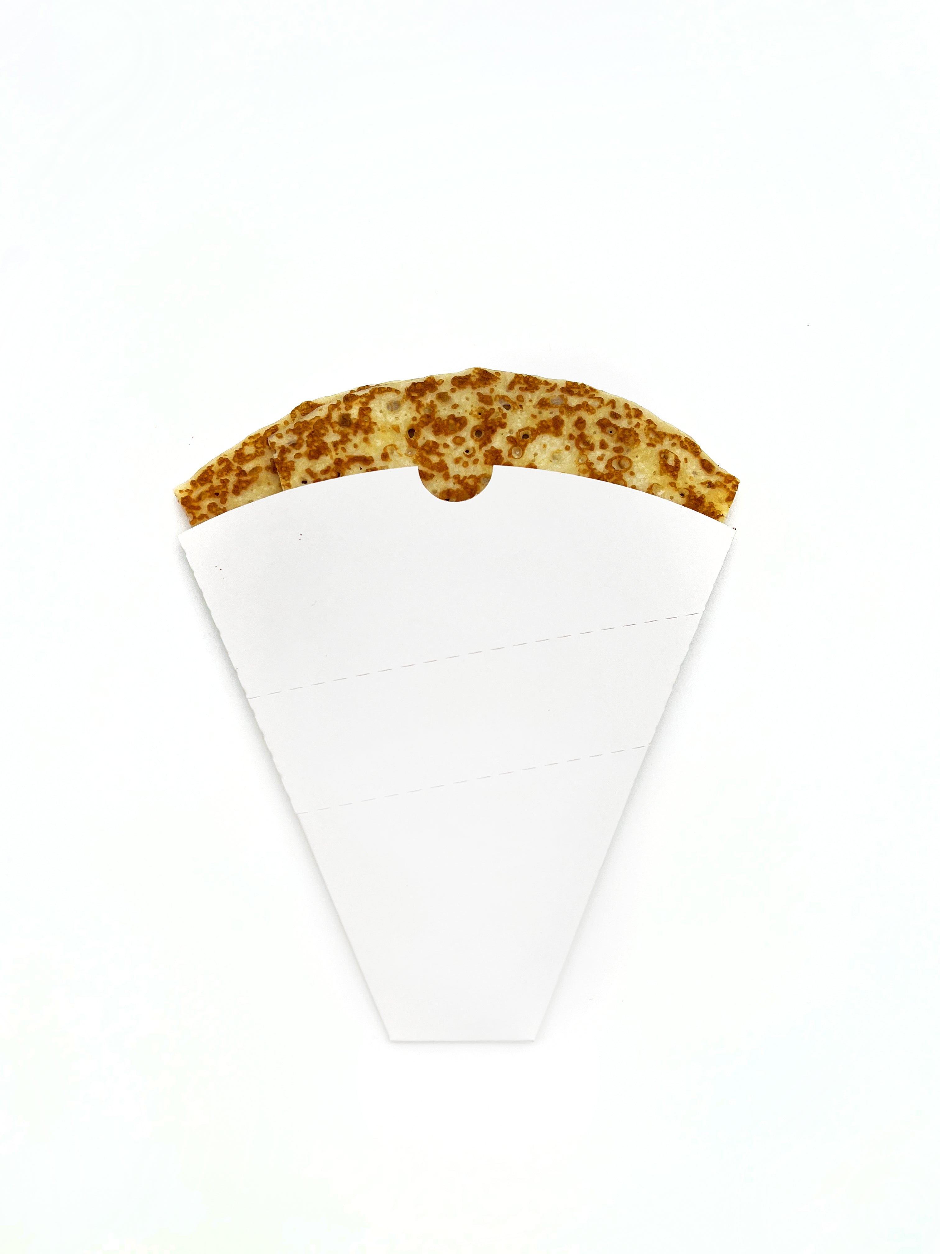 1000x Compostable White Paper Card Crepe Cone / Pancake Holders
