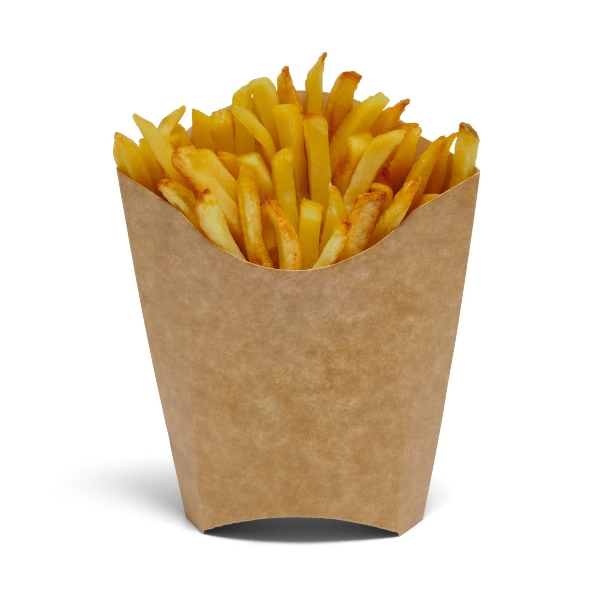 500x Large Kraft Compostable Paper Chip Scoop Box | Fries Cup / Carton