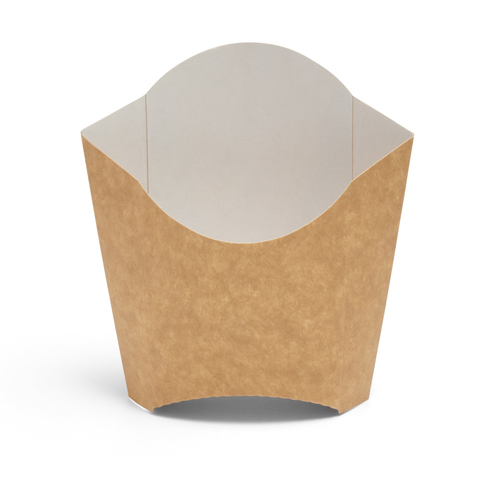 500x Regular Kraft Compostable Paper Chip Scoop Box Fries Cup / Carton