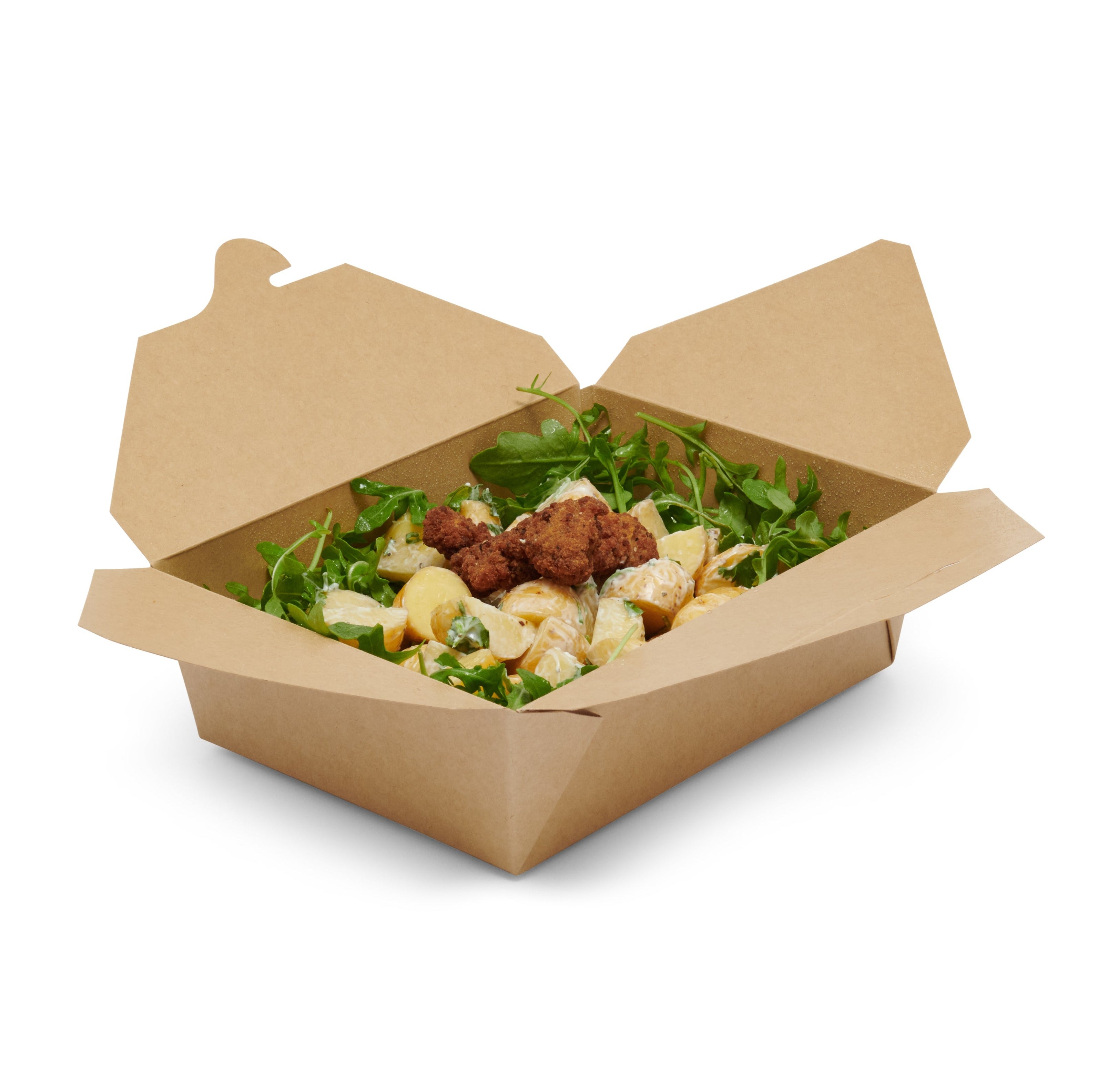 200x No 3 Leak Proof Kraft Deli Box Takeaway Food Container